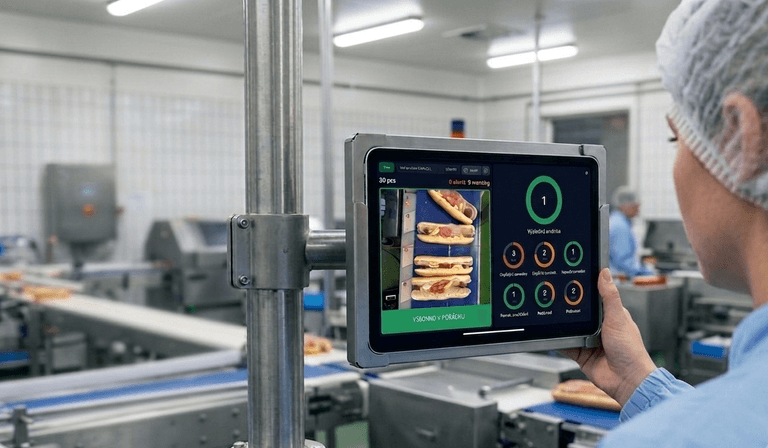 Tablet na hale se živým skóre kvality